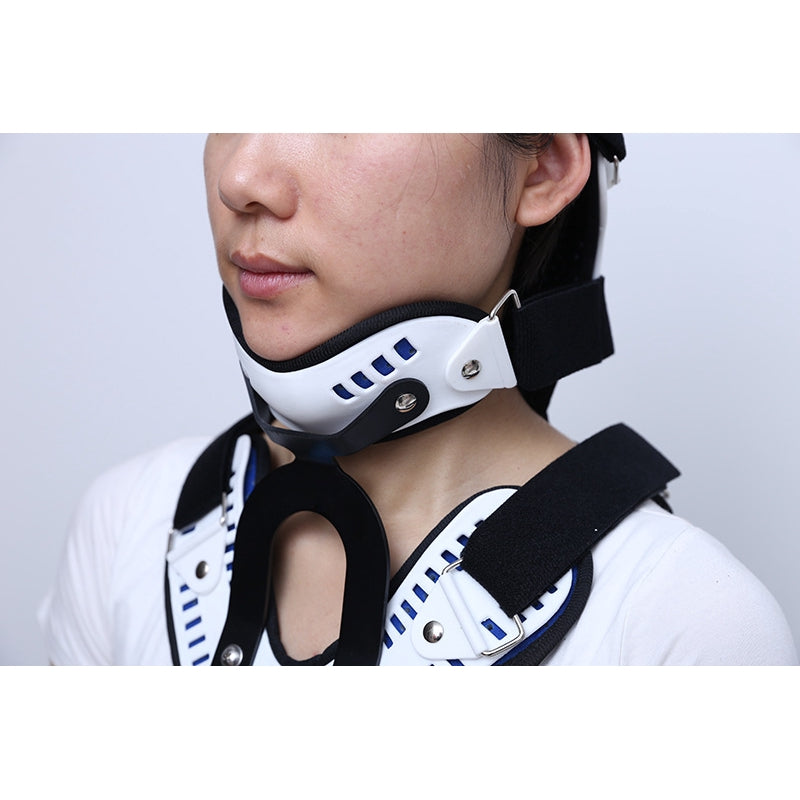 Medizinische Halsunterstützung Orthese Verstellbarer Halskragen-Gerät Feste Traktionsstreifen Wirbel-Rehabilitationskopf