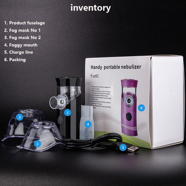 Ultrasonic Nebulizer Atomizer Inhaler Portable USB Rechargeable Mesh Nebuliser Humidifier Sprayer Health Care Handhead Newest