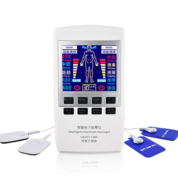 Masajeador de pulsos de fisioterapia de electroterapia Estimulador muscular LCD Aparato de masaje recargable 110-220V