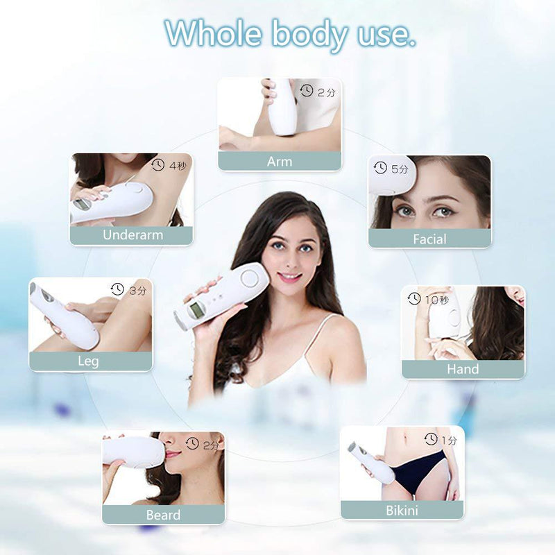 IPL Hair Removal Device Cooling Function 300,000 Shots 8 Levels Adjustment Household laser Permanent Hair Removal System Unisex for Body, Face, Bikini & Underarms
