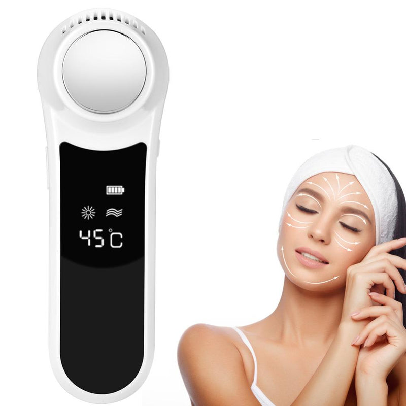Ultrasoniku Hot Cold Hammer Face Lifting Facial Massager Kura tal-ġilda Face Lifting Tikmix Akne Tneħħija Beauty Ġilda Kura Magni 6-45 grad Celsius