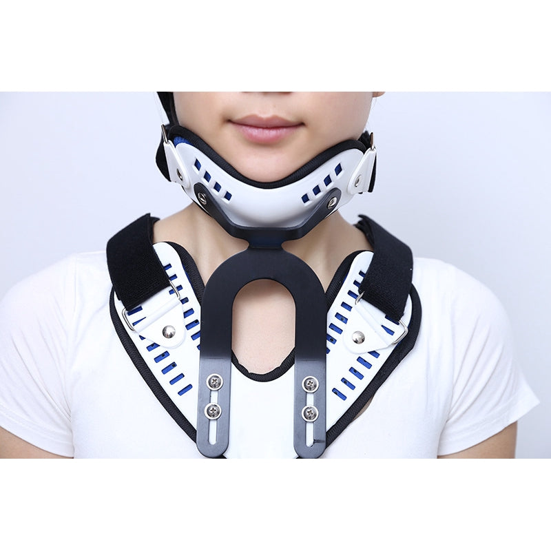 Medizinische Halsunterstützung Orthese Verstellbarer Halskragen-Gerät Feste Traktionsstreifen Wirbel-Rehabilitationskopf
