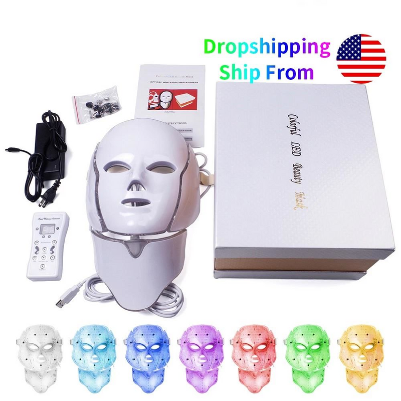7 Farben Led Gesichtsmaske Led Koreanische Photonentherapie Gesichtsmaske Maschine Lichttherapie Akne Maske Hals Schönheit Led Maske