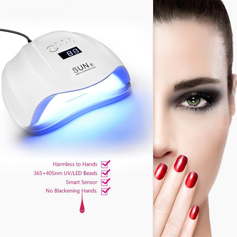 54W SUN X UV LED Nail Lamp Dryer Manicure Machine 36 LEDs Nail Dryer Lamp for Nail Gel Polish Drying Curing with Smart Sensor