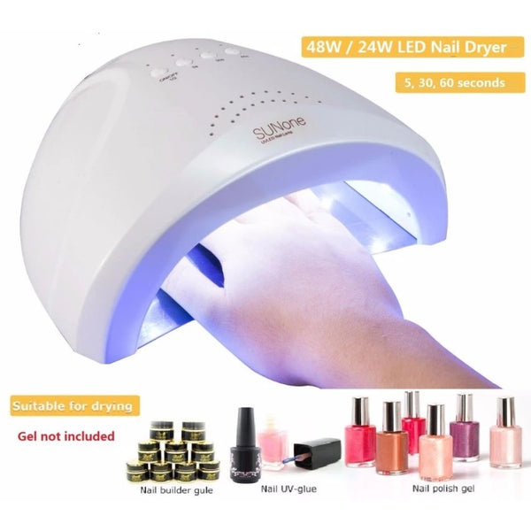 La machine à ongles à ongles LED 48W Lampe UV avec 5S 30S 60S Timètre Blanc Blanc Nail Art