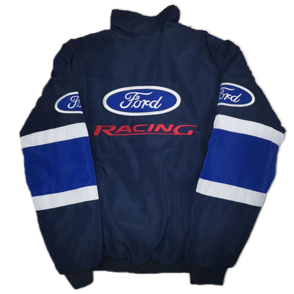 Blue F1 Racing Jacket F1 Racing Jacket Ford Racing Team Leisure Jacket Embroidery Craft