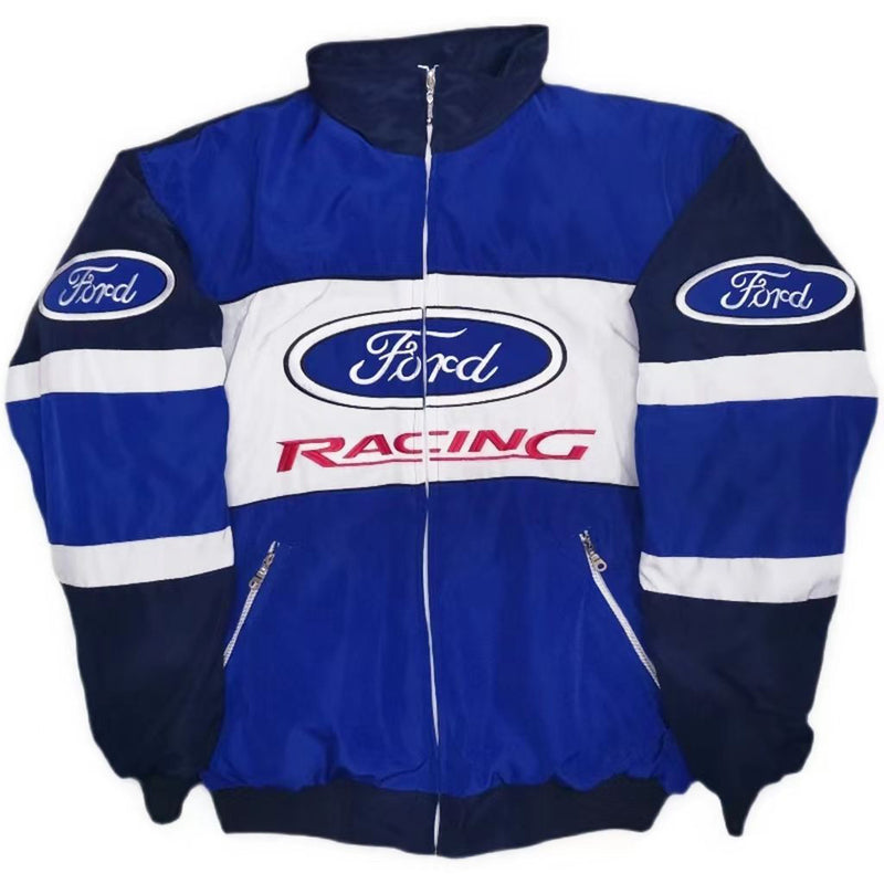 Blue F1 Racing Jacket F1 Racing Jacket Ford Racing Team Leisure Jacket Embroidery Craft