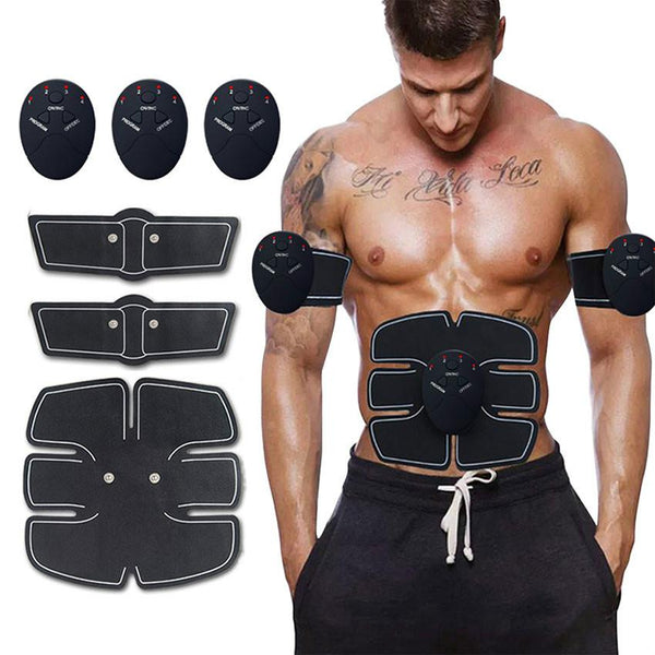 ABS-stimulator Smart Fitness Kraftfull trådlös elektronisk muskelstimulator Magmuskel EMS-tränare Viktminskning Styrka bantning Massage med stor låda
