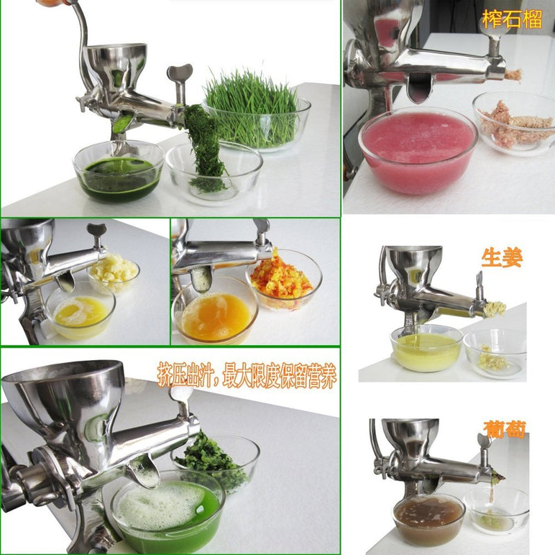High quality 304 stainless steel Manual WheatGrass Juicer,healthy wheat grass juicer, Safe non-toxic materials