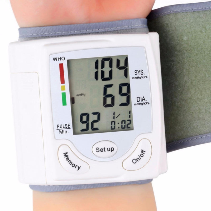 Household measure blood pressure device Full Automatic Sphygmomanometer Electronic Wrist Blood Pressure and heart rate Monitor