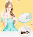 Specchio per il trucco leggero a LED Lovely Animali domestici Forma Creative Storage Specchio cosmetico Specchio per la luce notturna con specchio ingrandimento 3x