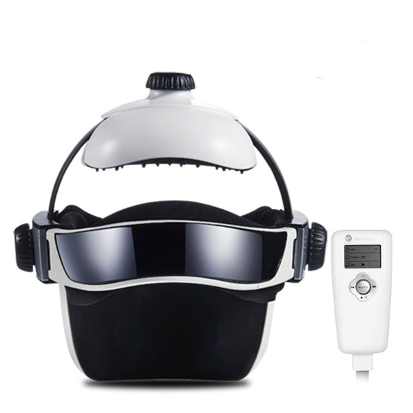 Nieuwe Elektrische Head Massager Brain Massage Maat Verstelbaar Instrument Helm Met Muziek Hoofd Massage Leven Ontspanning Gezondheidszorg