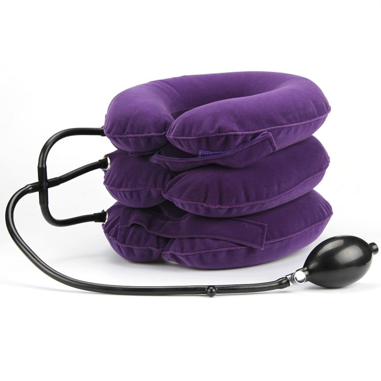 Full Velvet Neck Traction Device Household Inflatable Collar Cervical Vertebra Traction Massager