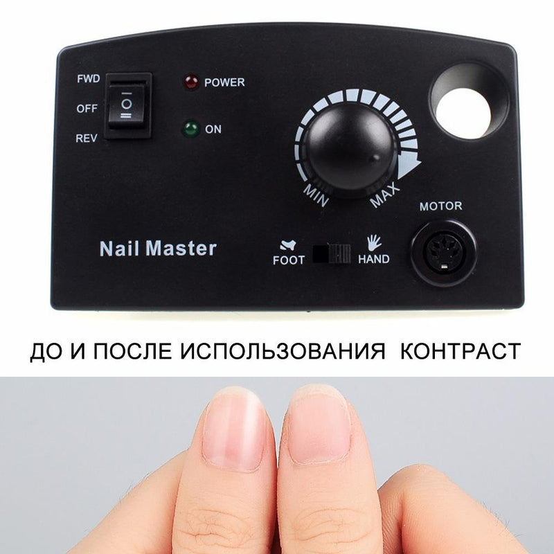Professionele nagelhulpmiddelen Nail Art File Bits Machine Manicure Kit 25000 tpm Elektrische nagelhulpmiddelen Manicure Machine Zwart