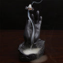 Quemador Incienso Thailand Buddha Hand Rökelsebrännare Rök Tillbakaflöde Sandelträ Spis Torn Rökelsekar Nedströms Tillbaka