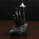 Quemador Incienso Thailand Buddha Hand Rökelsebrännare Rök Tillbakaflöde Sandelträ Spis Torn Rökelsekar Nedströms Tillbaka