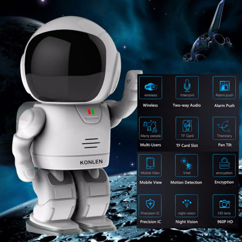Робот IP-камера HD WIFI Baby Monitor 960P 1.3MP CMOS Wireless CCTV P2P Audio Security Cam Дистанційний моніторинг будинку ІК нічного бачення