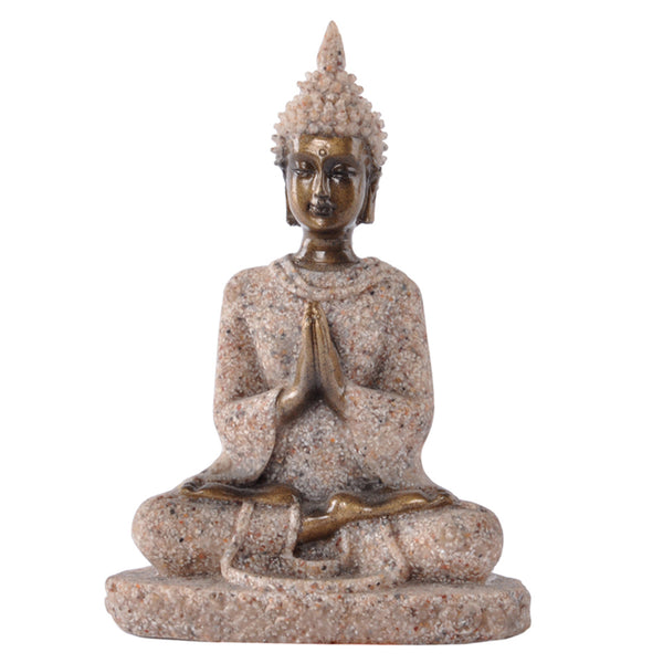 liten Thailand fenghui buddha staty för hemmakontor dekoration harts sandsten hantverk 8cm