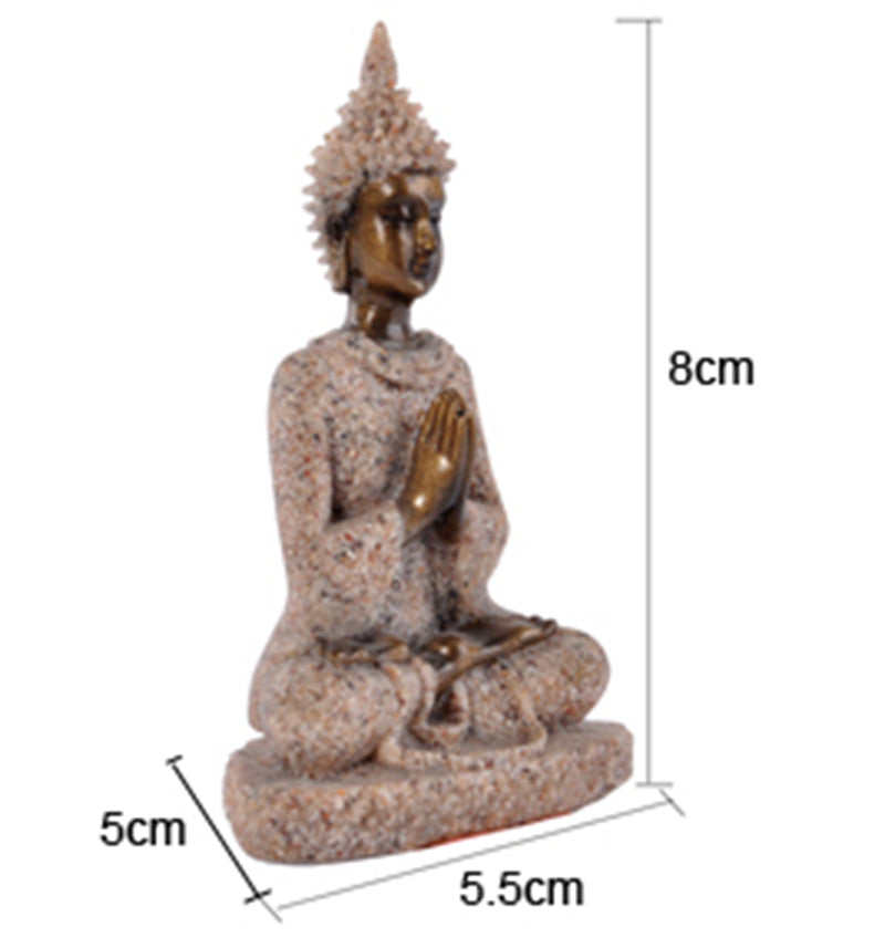 small Thailand fenghui buddha statue for home office decoration resin sandstone crafts 8cm