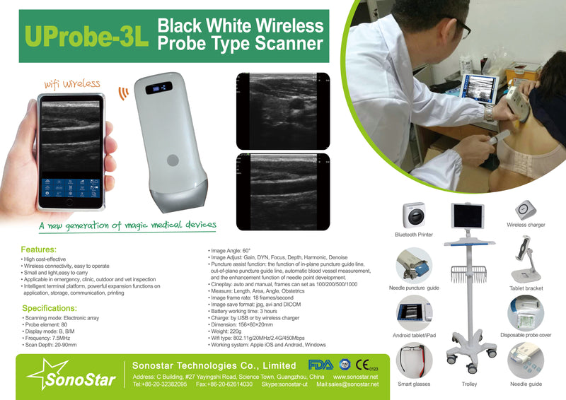 Probe Wireless Map Wireless Ultrasound Probe WIFI Probe Convex / Linear Support ISO ...